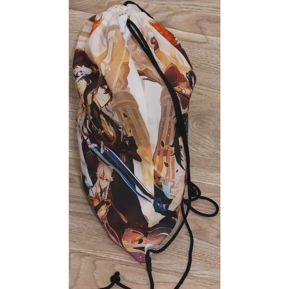 Ginshen IMPACT 3D Print Backpacks Kids Drawstring Gym Backpack Anime Workout